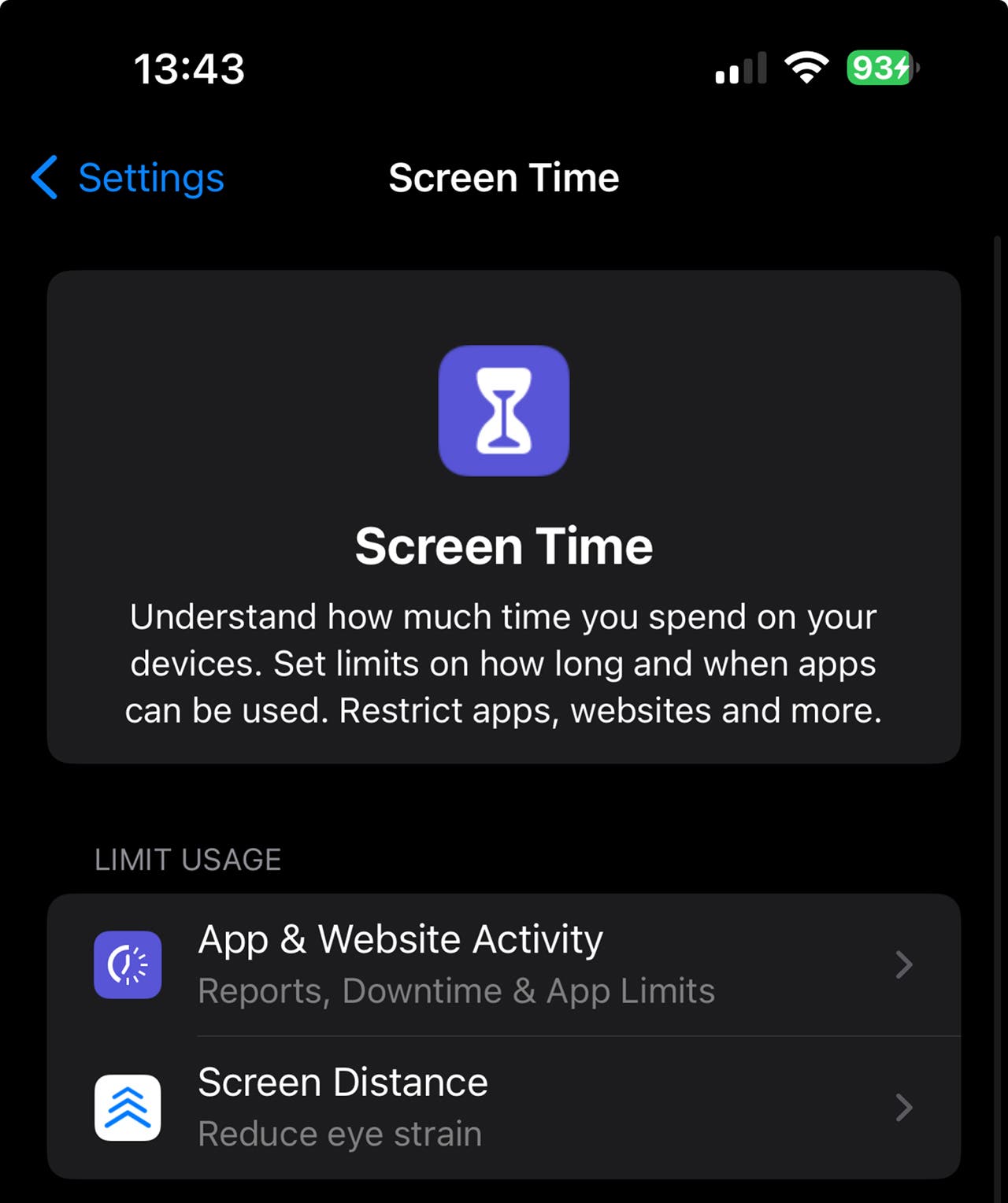 Enabling Screen Distance On iOS 17