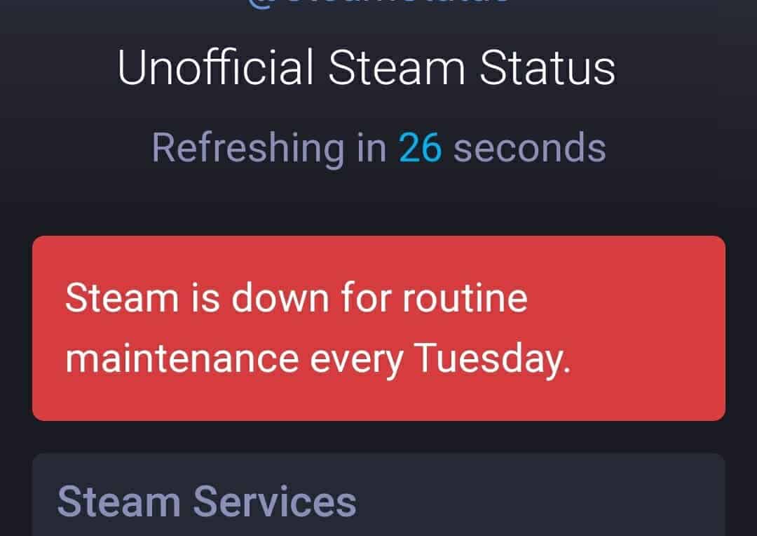 Steam Server Down Status