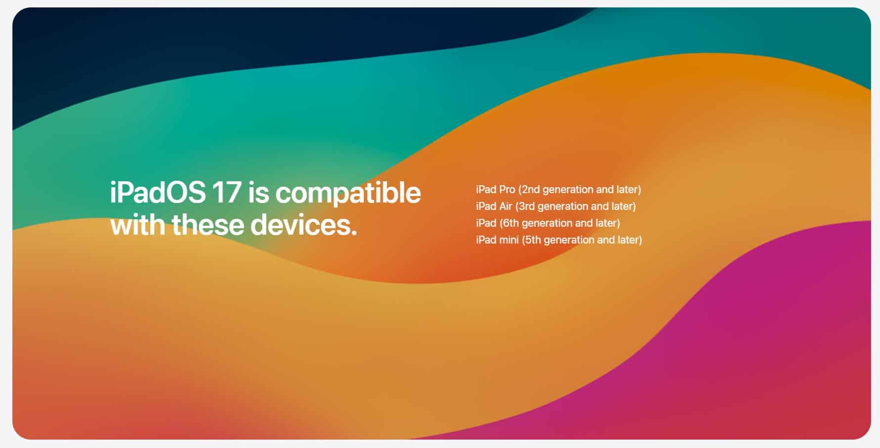 iPadOS 17 compatible devices