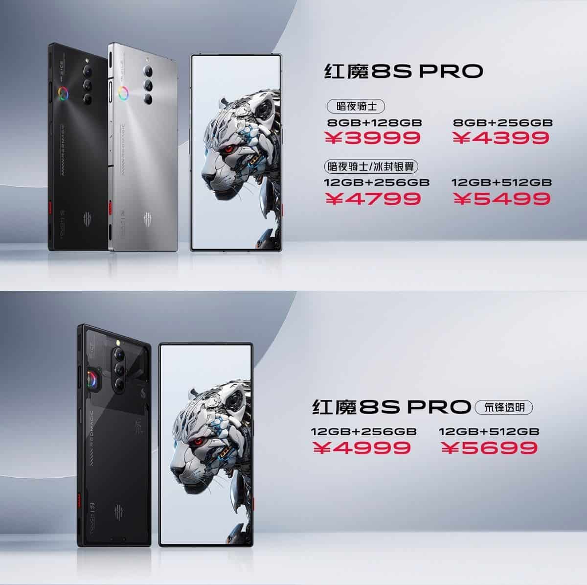 Pricing of Red Magic 8S Pro