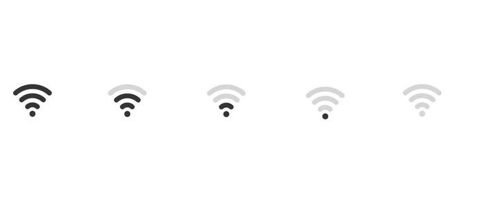Уровни значков медленной сети Wi-Fi