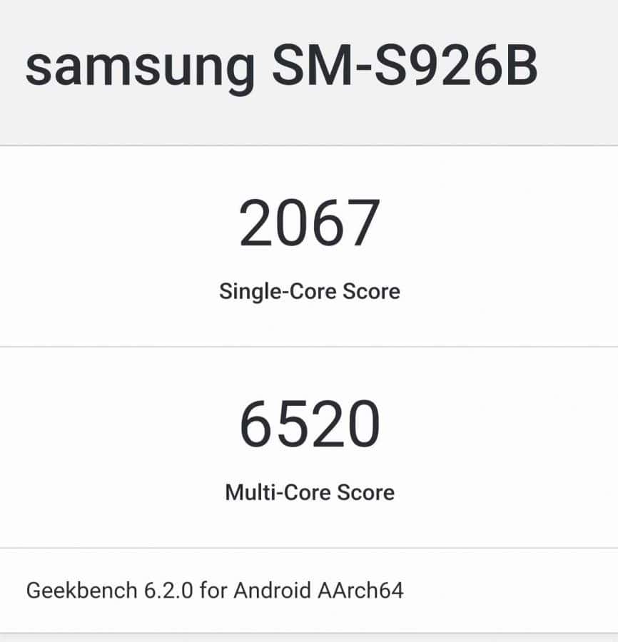 Samsung Exynos 2400 Geekbench Score