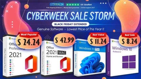 GoDeal24 Double 11 Sale: Limited-time cheap Microsoft Office 2021 and  Windows 10 from $7.11
