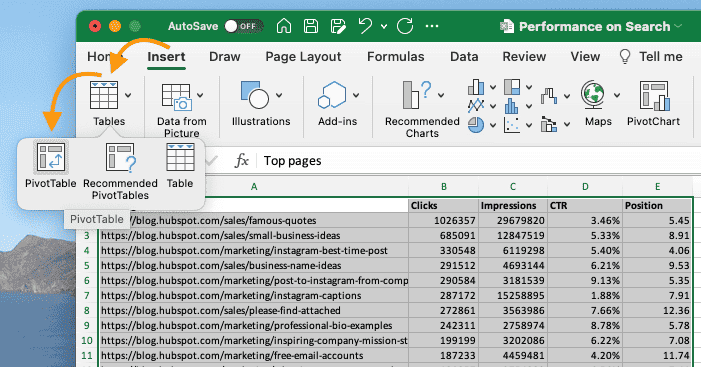 Excel tips