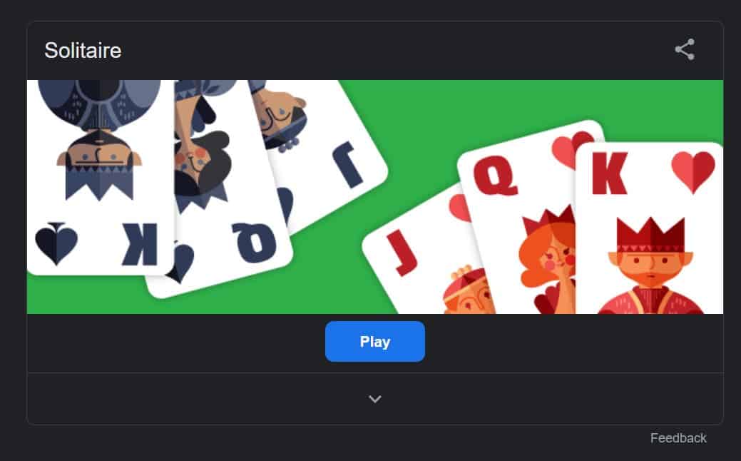 Google Solitaire game