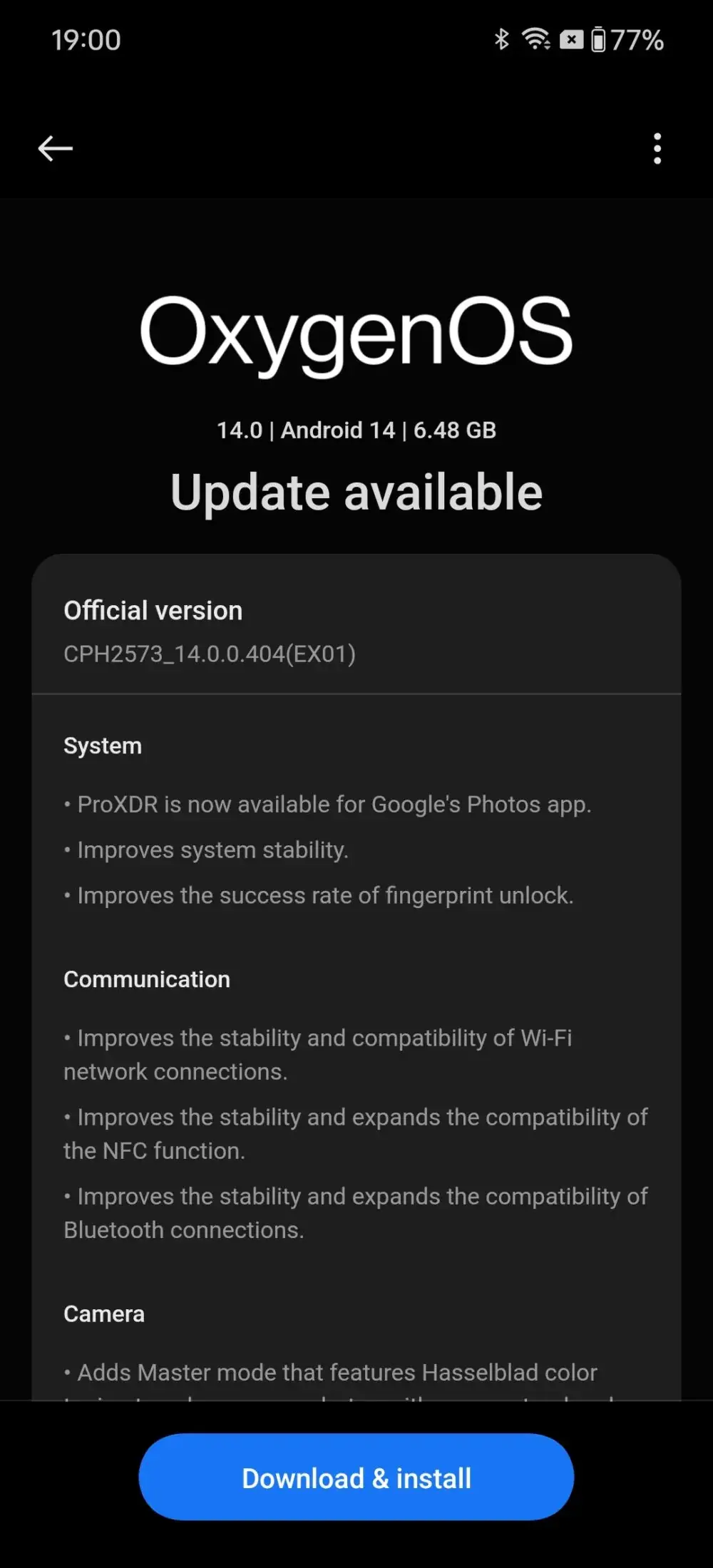OnePlus 12 First Software Update Interface