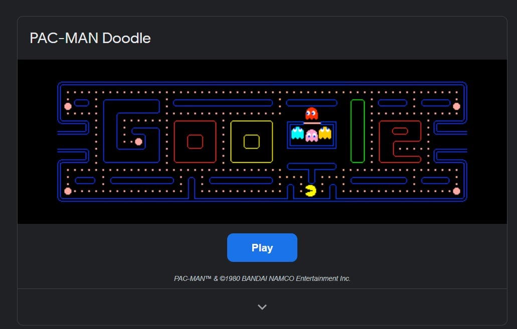 Pac Man Google Game