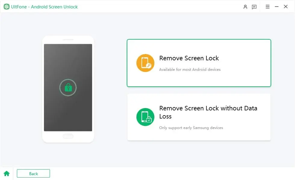 Pressing Remove Screen Lock to Bypass Samsung Screen Lock
