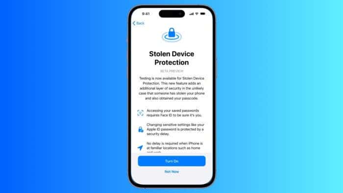 Stolen Device Protection on iPhone