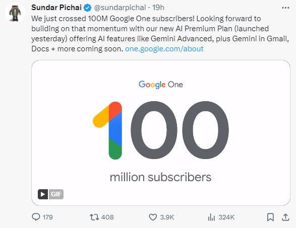 Google One subscribers