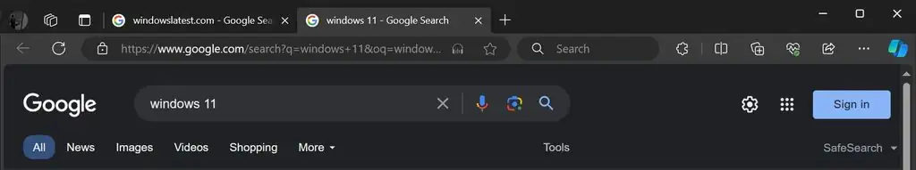 secondary search bar