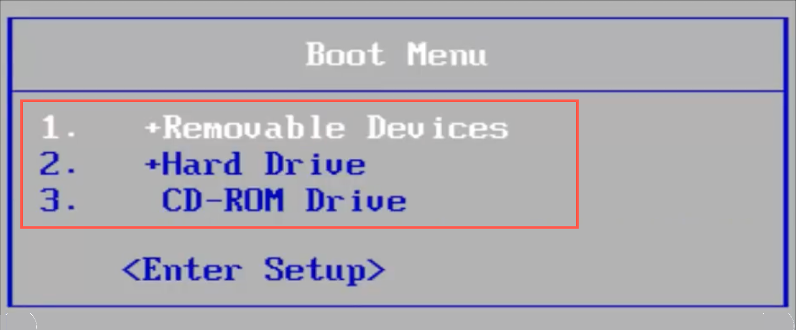 Windows Boot Drive Menu