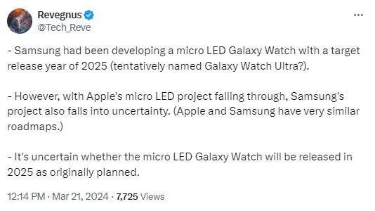 Zegarek Galaxy z mikroLED