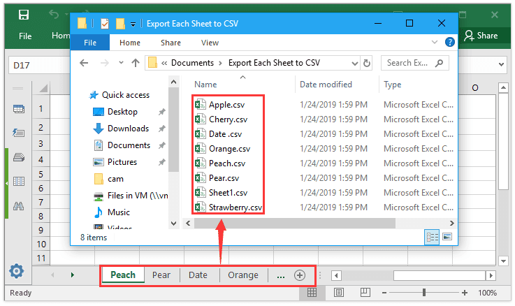 Excel CSV files export