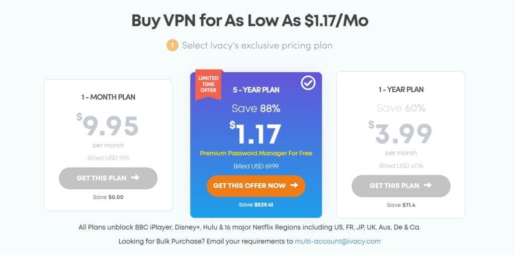 Don't miss out: Stream with IVACY VPN for $1/month + an extra 10% off on a 5-year Plan- A limited-time deal!