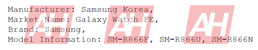 Samsung Galaxy Watch FE Surfaces Online