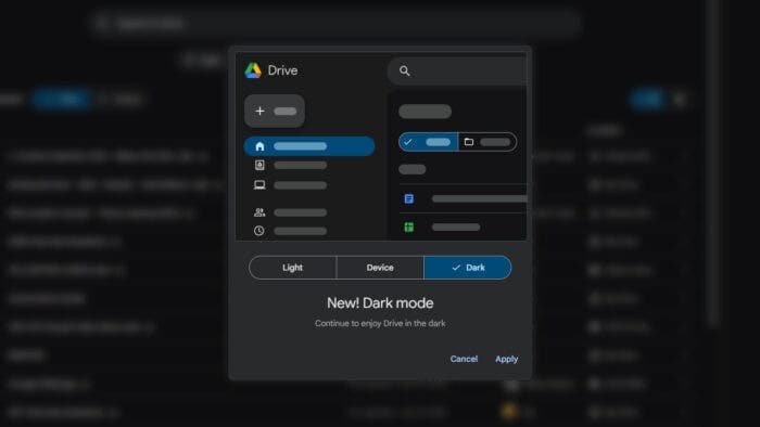Google Drive Dark Mode