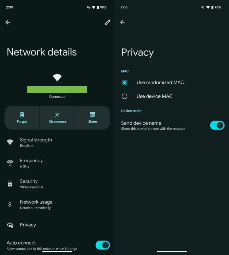 WiFi privacy on Android 15 Beta 1