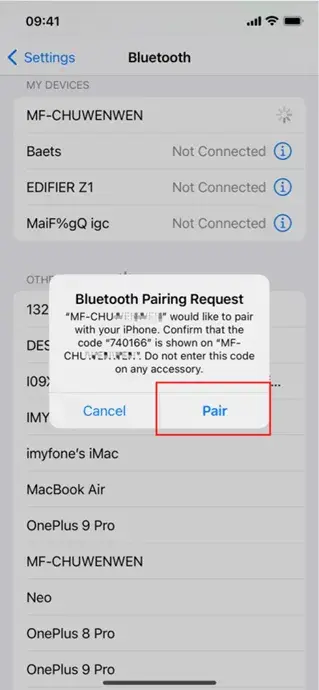 pair-the-two-bluetooth to control iPhone