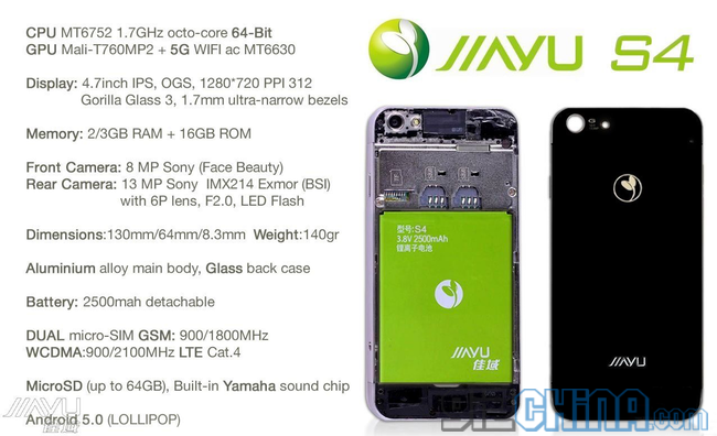 jiayu s4 specifications