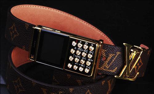 Ostentatious Louis Vuitton Belt Buckle Phone w/built in Fashion Police Alarm - www.speedy25.com