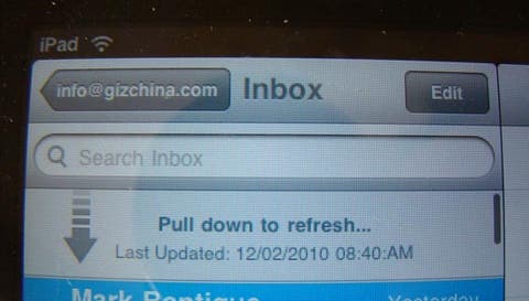 pull down to refresh ipad mail